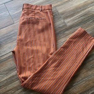 90's high waisted burnt orange striped pants